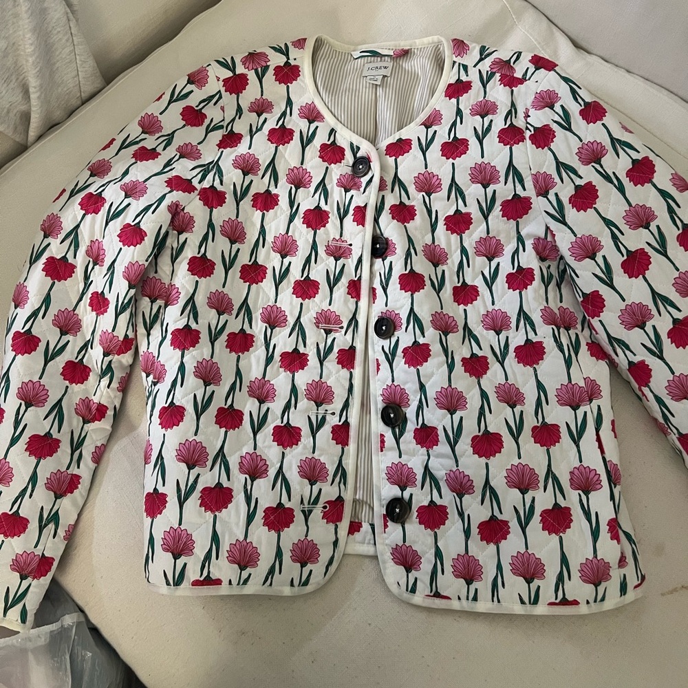 J. Crew Floral Jacket - Red, Pink, Green, White